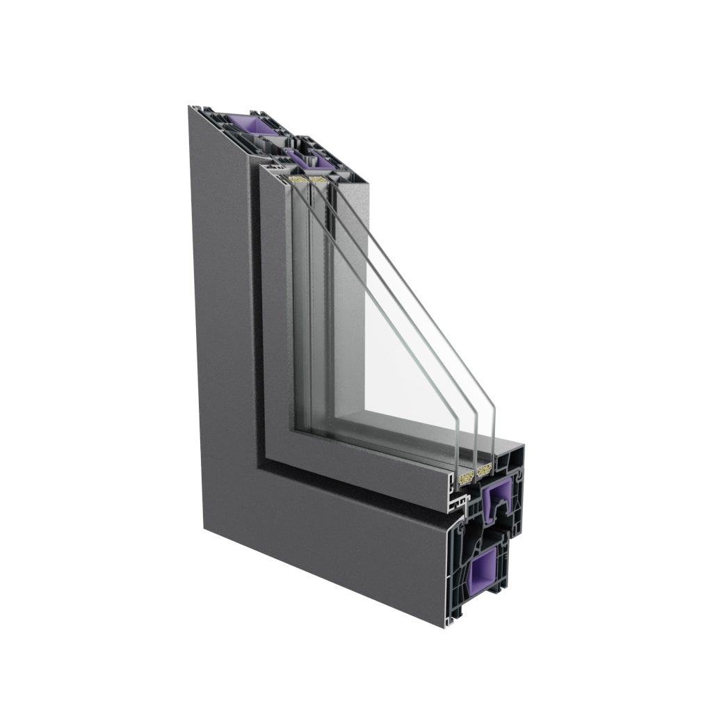 Ventana híbrida H8 AluStyle con aluminio integrado en el exterior y PVC en el interior